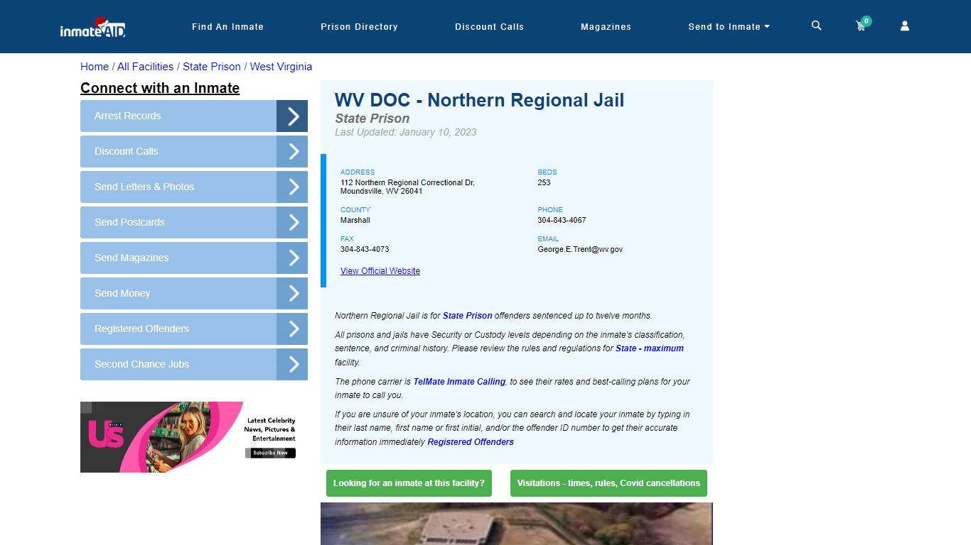 WV DOC - Northern Regional Jail & Inmate Search | Visitation - Moundsville